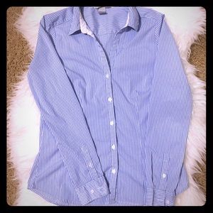 Blue and White Striped Size 10 Blouse